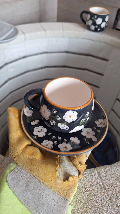 ماگ شکوفه ی شب دست ساز